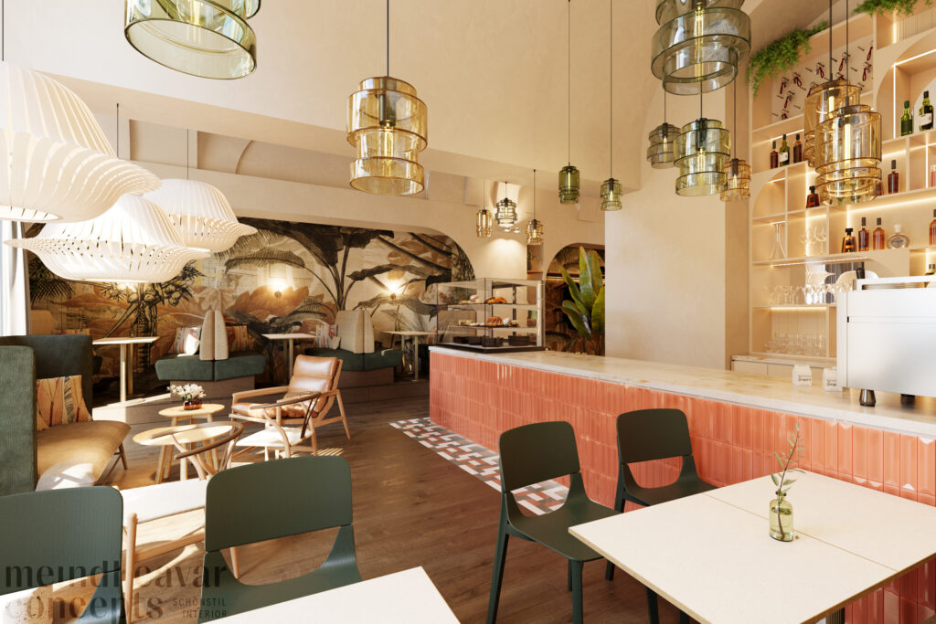 Interior Design für Bistro & Rezeption für ein Boutique Hotel in Wien von Meindl Cavar Concepts