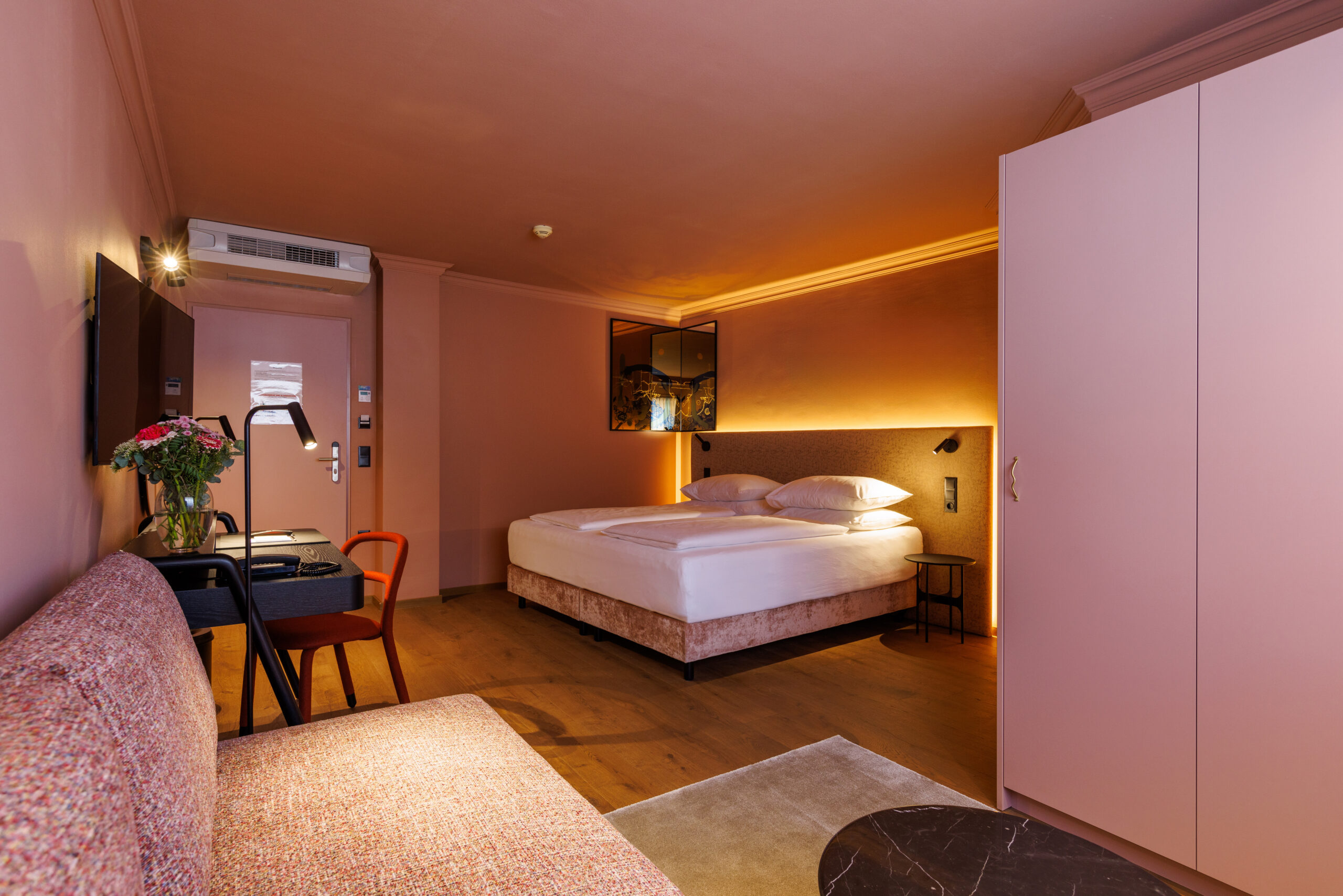 Hotelzimmer im Hotel Der Wilhelmshof im 2. Wiener Bezirk.